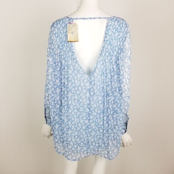 NWT Kimchi Blue Floral Pintuck Chiffon Swing Dress - Picture 8 of 8